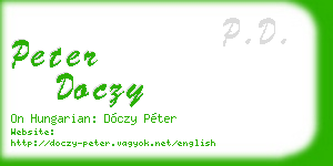 peter doczy business card