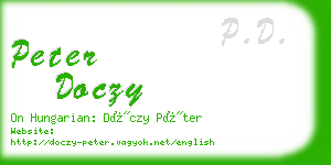 peter doczy business card